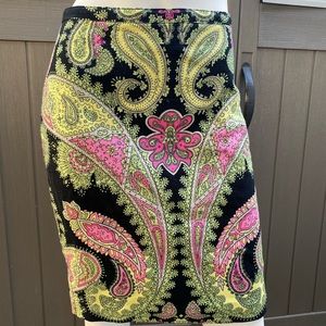 Ladies Psychedelic hippie Paisley neon skirt mod hipster groovy glow